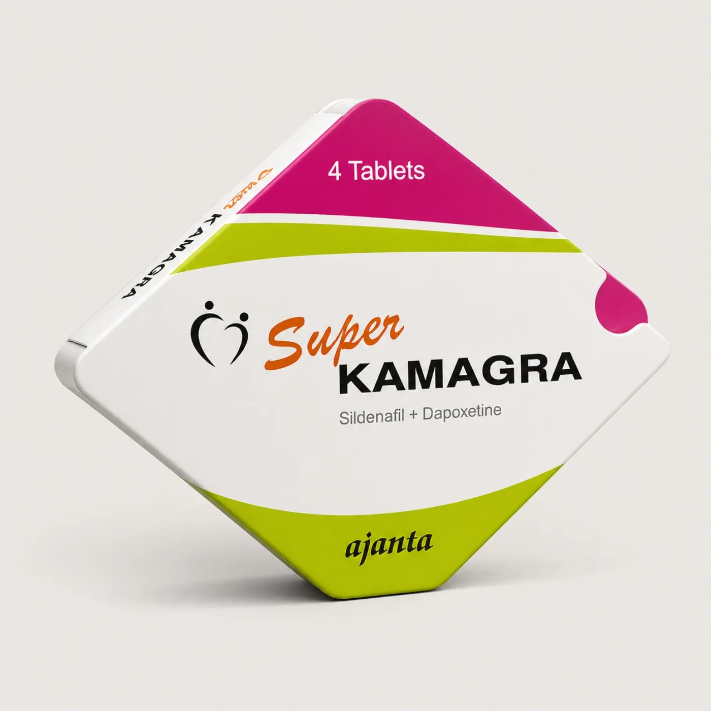 Editorial illustration of a Super Kamagra carton and tablets